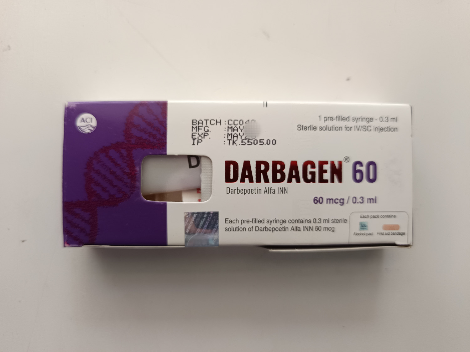 INJECTION : DARBAGEN 60MCG